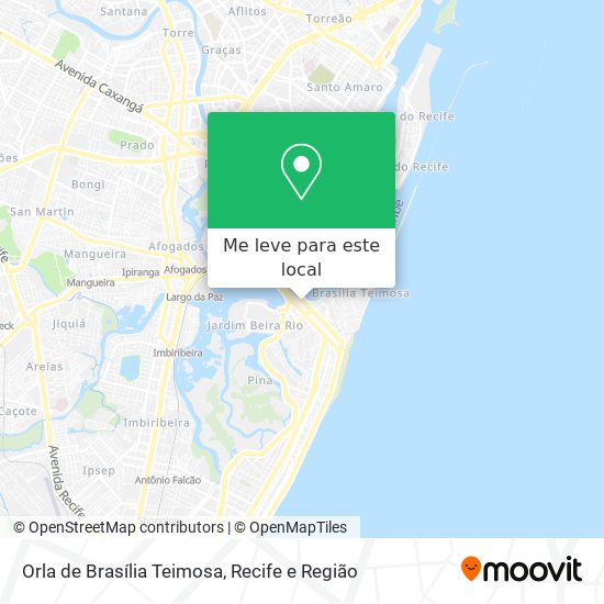 Orla de Brasília Teimosa mapa