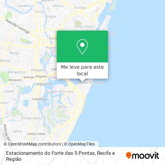 Estacionamento do Forte das 5 Pontas mapa