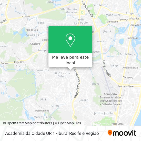 Academia da Cidade UR 1 -Ibura mapa