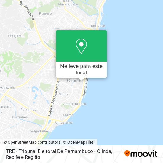 TRE - Tribunal Eleitoral De Pernambuco - Olinda mapa