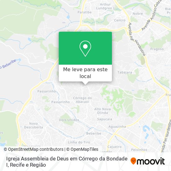 Igreja Assembleia de Deus em Córrego da Bondade I mapa