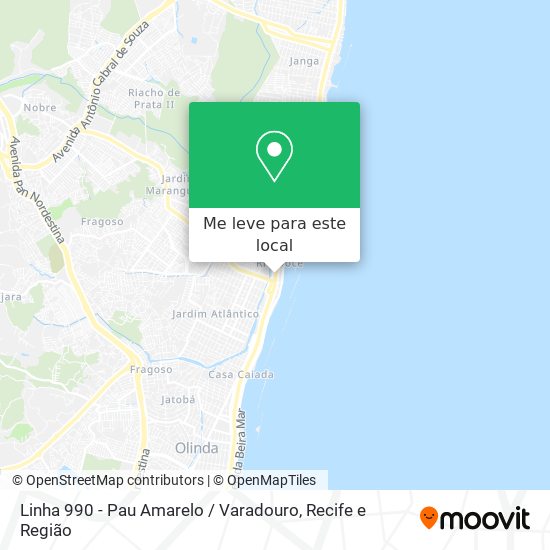 Linha 990 - Pau Amarelo / Varadouro mapa