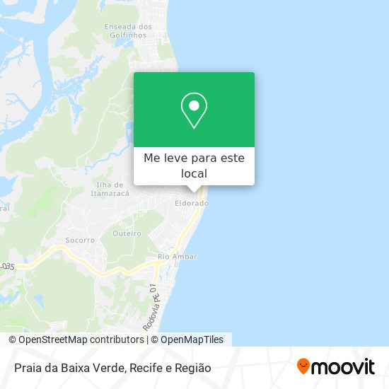 Praia da Baixa Verde mapa