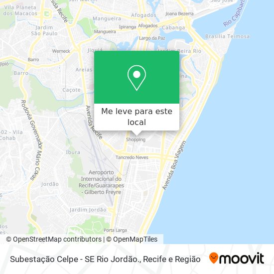 Subestação Celpe - SE Rio Jordão. mapa