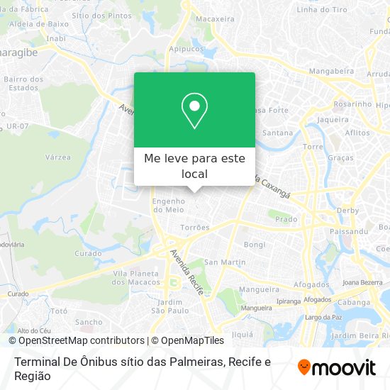 Terminal De Ônibus sítio das Palmeiras mapa