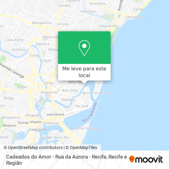Cadeados do Amor - Rua da Aurora - Recife mapa