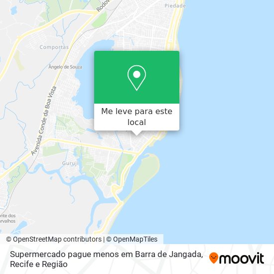 Supermercado pague menos em Barra de Jangada mapa