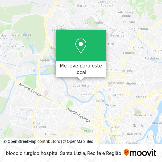 bloco cirurgico hospital Santa Luzia mapa