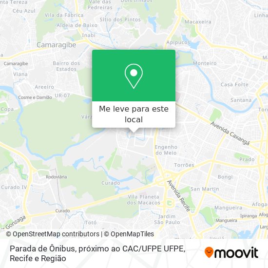 Parada de Ônibus, próximo ao CAC / UFPE UFPE mapa