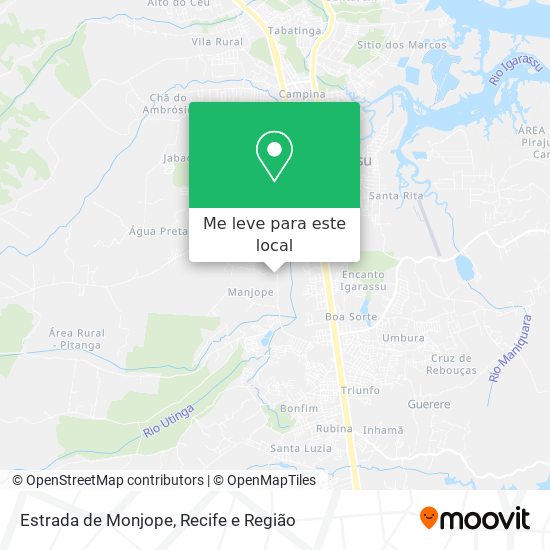 Estrada de Monjope mapa