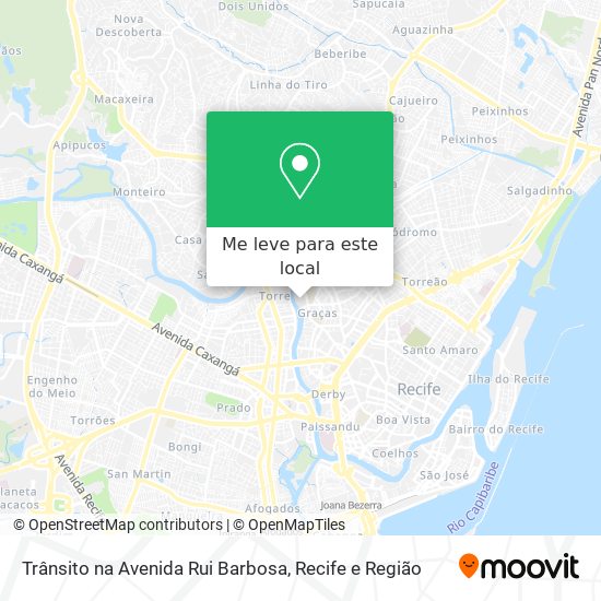 Trânsito na Avenida Rui Barbosa mapa