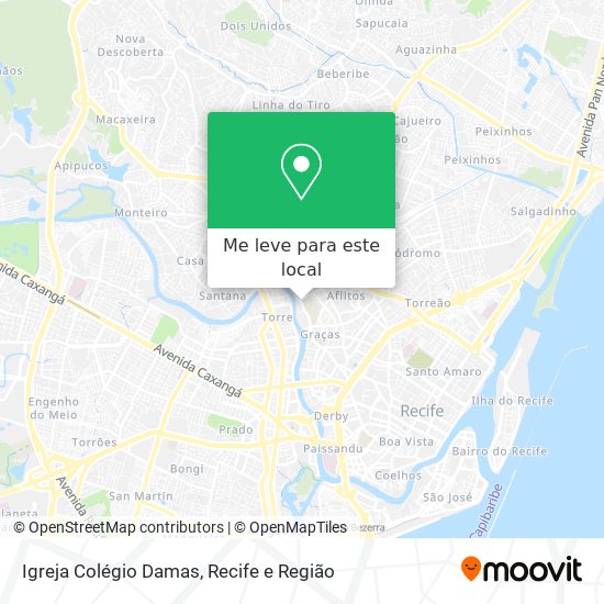 Igreja Colégio Damas mapa