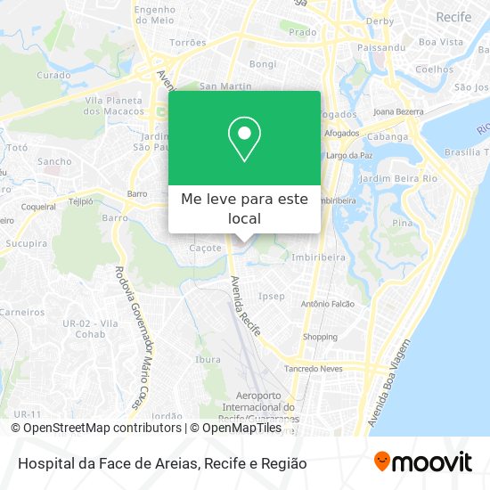 Hospital da Face de Areias mapa