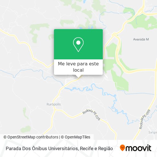 Parada Dos Ônibus Universitários mapa