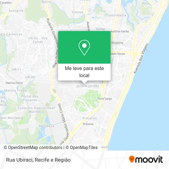 Rua Ubiraci mapa