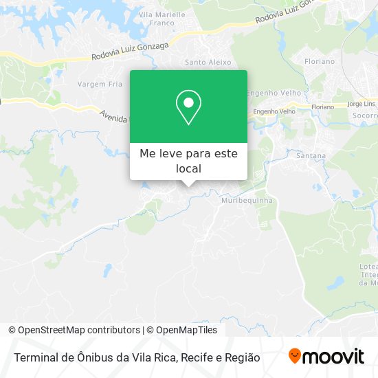 Terminal de Ônibus da Vila Rica mapa