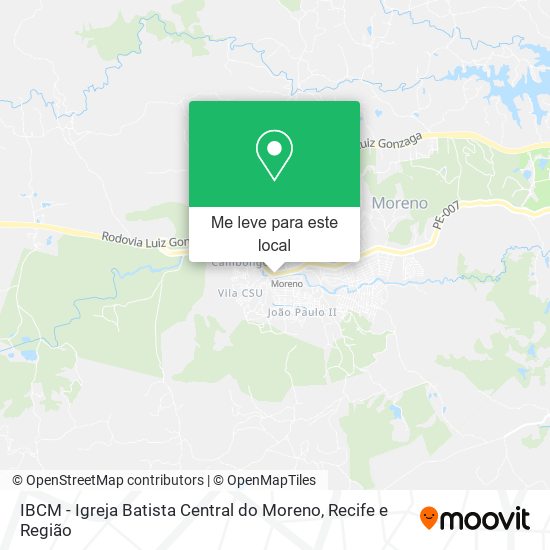 IBCM - Igreja Batista Central do Moreno mapa