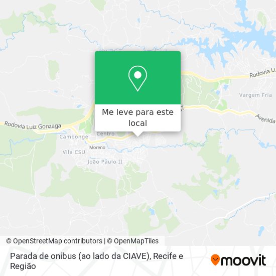 Parada de onibus (ao lado da CIAVE) mapa