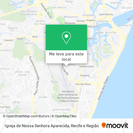 Igreja de Nossa Senhora Aparecida mapa