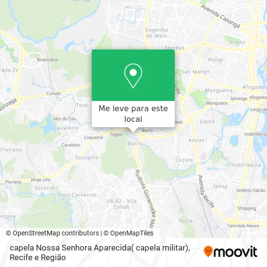 capela Nossa Senhora Aparecida( capela militar) mapa