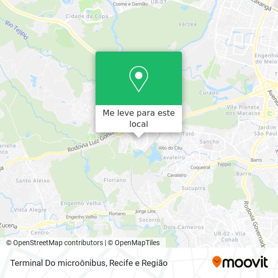 Terminal Do microônibus mapa