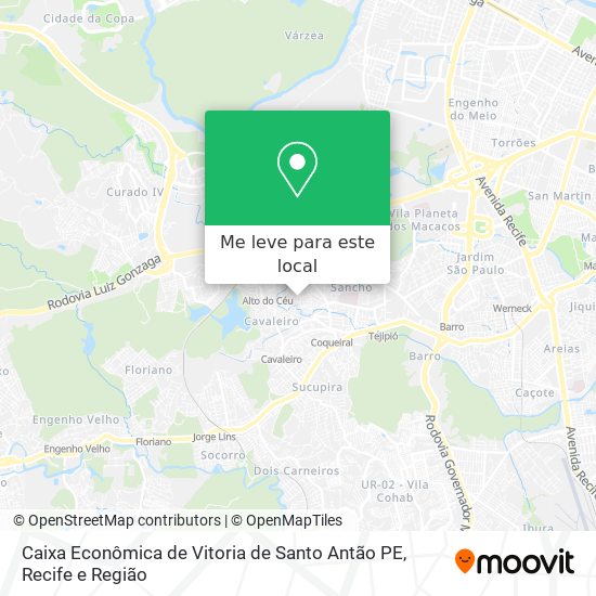 Caixa Econômica de Vitoria de Santo Antão PE mapa