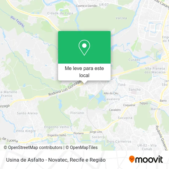 Usina de Asfalto - Novatec mapa