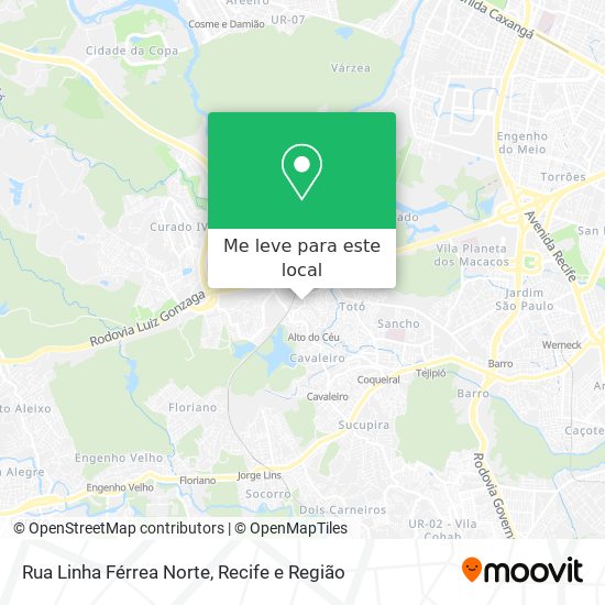 Rua Linha Férrea Norte mapa
