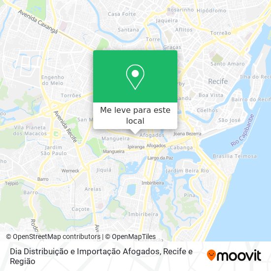 Dia Distribuição e Importação Afogados mapa