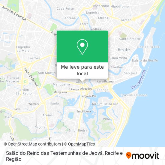 Salão do Reino das Testemunhas de Jeová mapa