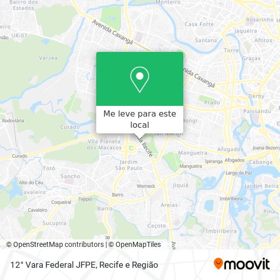 12° Vara Federal JFPE mapa