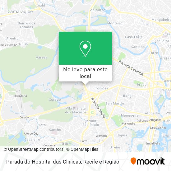 Parada do Hospital das Clínicas mapa