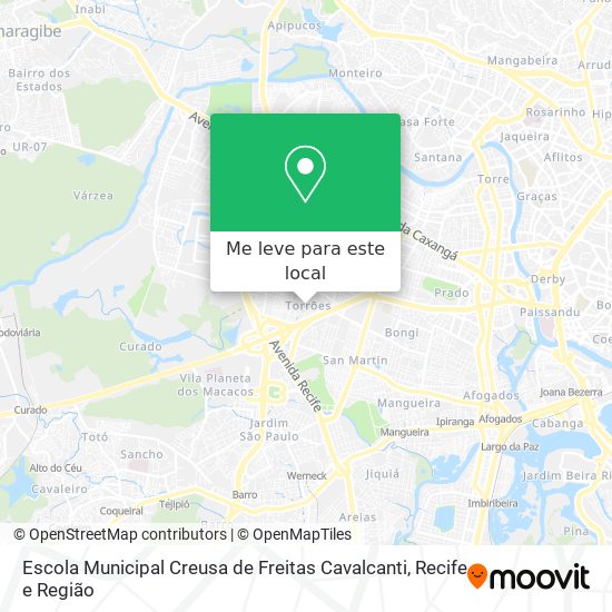 Escola Municipal Creusa de Freitas Cavalcanti mapa