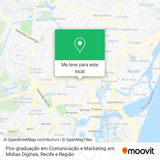 Pós-graduação em Comunicação e Marketing em Mídias Digitais mapa