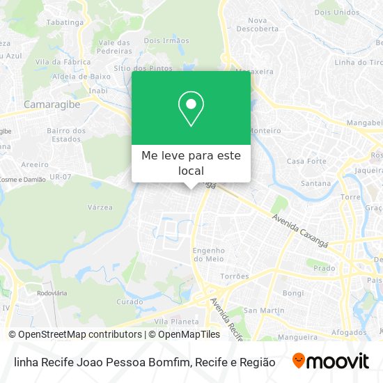 linha Recife Joao Pessoa Bomfim mapa