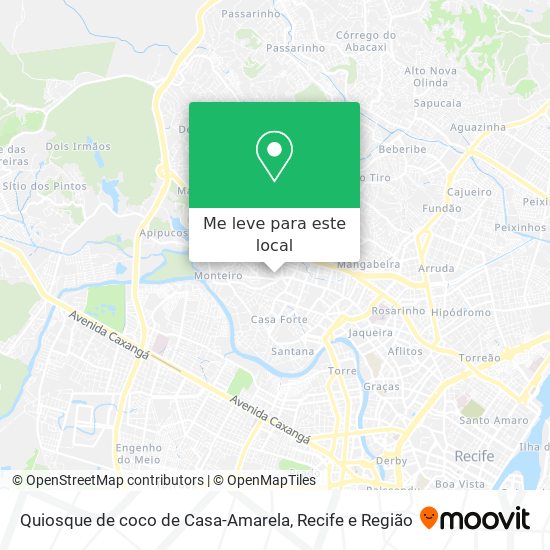 Quiosque de coco de Casa-Amarela mapa