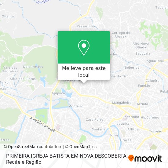 PRIMEIRA IGREJA BATISTA EM NOVA DESCOBERTA mapa