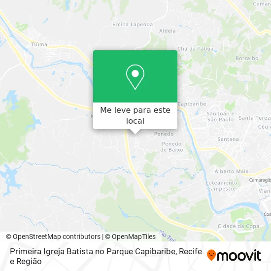 Primeira Igreja Batista no Parque Capibaribe mapa