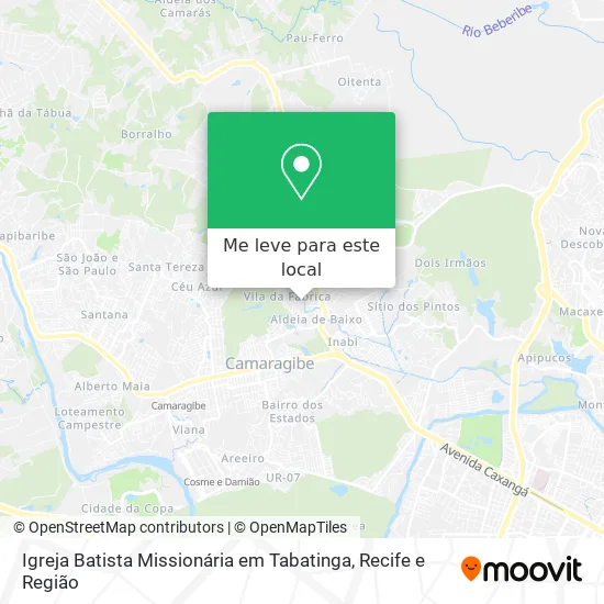 Igreja Batista Missionária em Tabatinga mapa