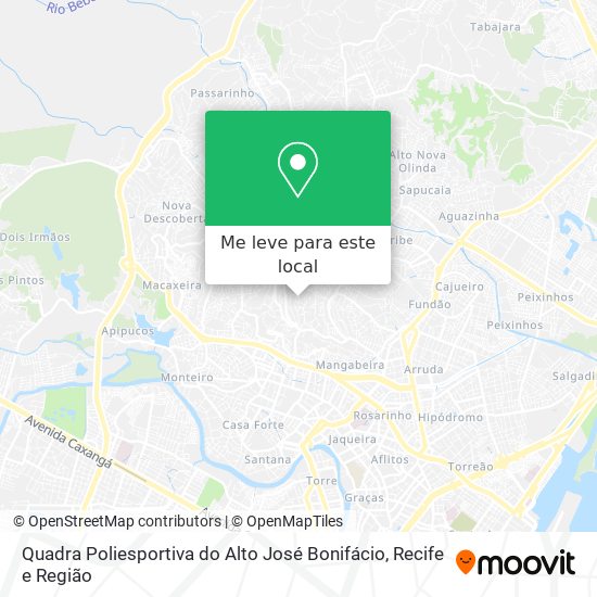 Quadra Poliesportiva do Alto José Bonifácio mapa