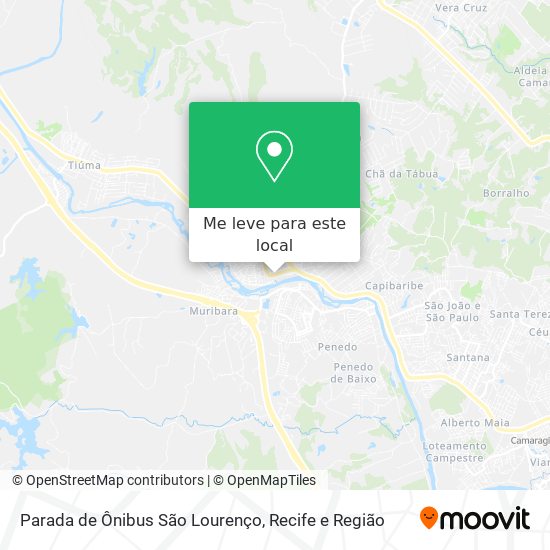 Parada de Ônibus São Lourenço mapa