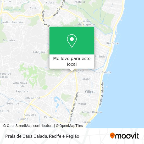 Praia de Casa Caiada mapa