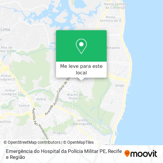 Emergência do Hospital da Polícia Militar PE mapa
