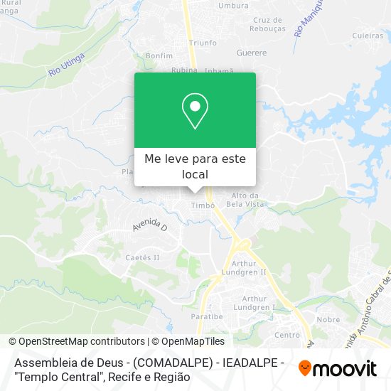Assembleia de Deus - (COMADALPE) - IEADALPE - "Templo Central" mapa