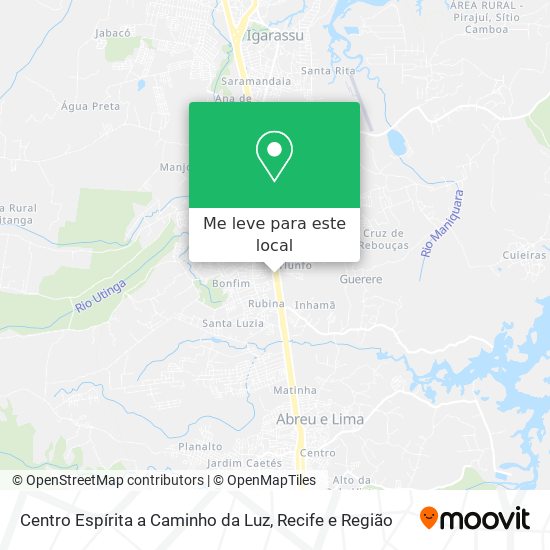 Centro Espírita a Caminho da Luz mapa