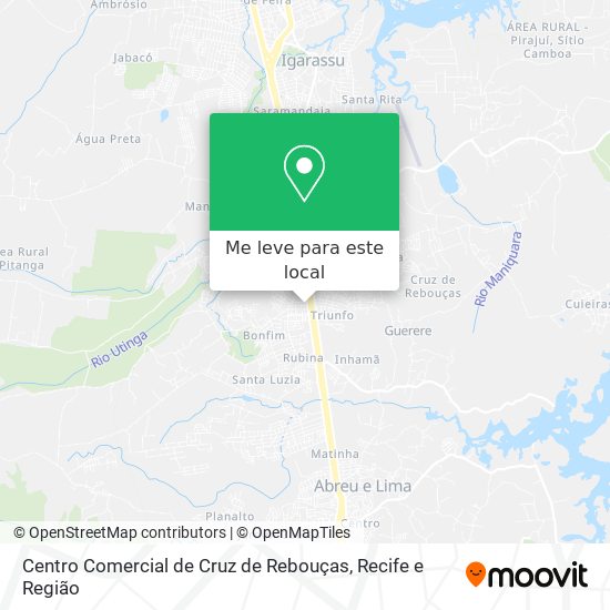 Centro Comercial de Cruz de Rebouças mapa