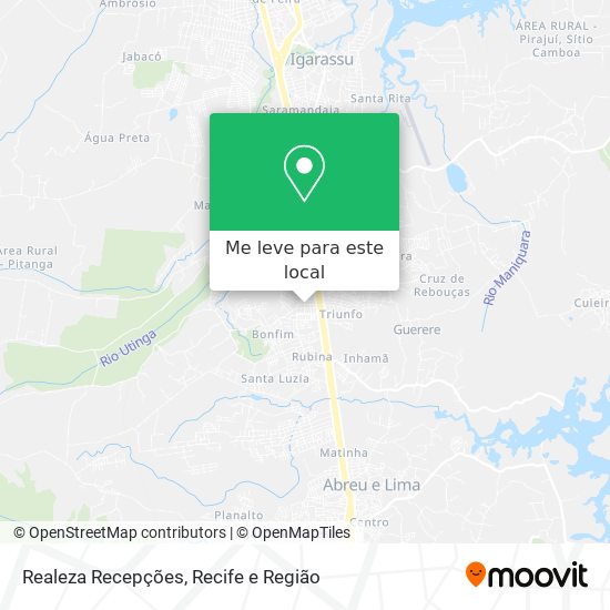Realeza Recepções mapa