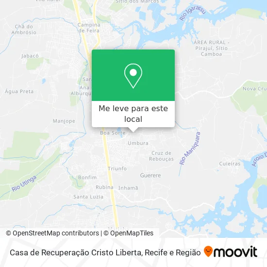 Casa de Recuperação Cristo Liberta mapa