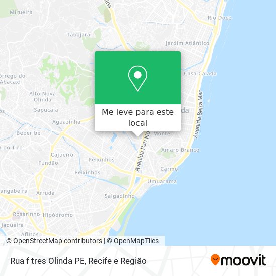 Rua f tres Olinda PE mapa