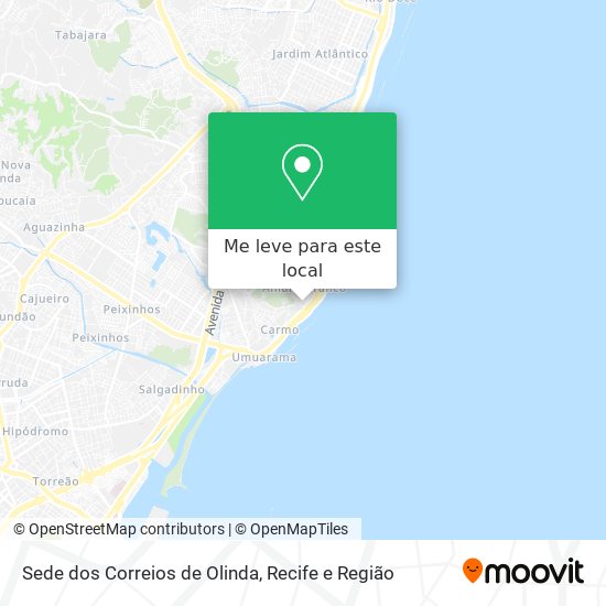 Sede dos Correios de Olinda mapa